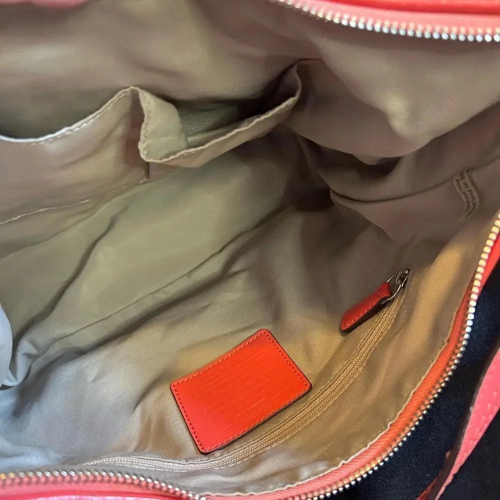 Coach Tan & Red Shoulder Bag Great Condition 14 by 11